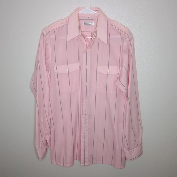 Dior Other - CHRISTIAN DIOR PINK PIN STRIPE DRESS SHIRT MEDIUM